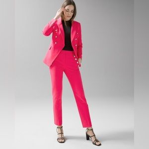 WHBM Jolie Button Straight Pants in Azalea NWT 🏷️